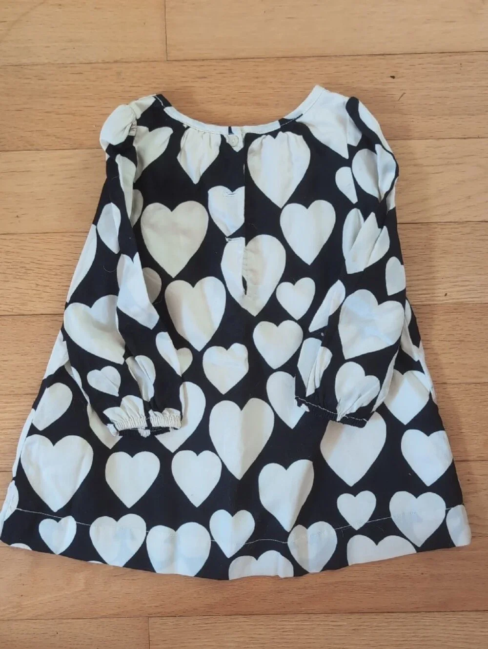 Baby GAP Black & White Heart Print Dress 18-24m